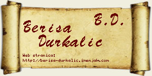 Beriša Durkalić vizit kartica